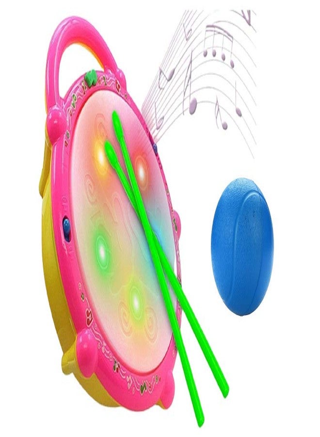 BabyBaba Free Playing Boll with Kids Musical Flash Drum with Sticks and 3D Lights - Image 1
